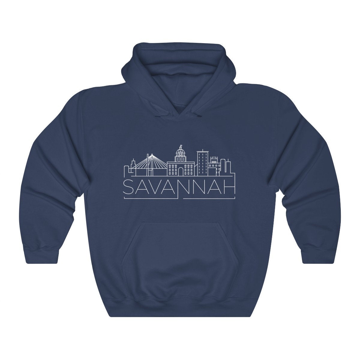 Savannah Hoodie Adult Unisex Skyline Savannah Georgia Hoodie Sweatshirt Personalization Available Hoodie – Fan Favorite · Must-Have Style