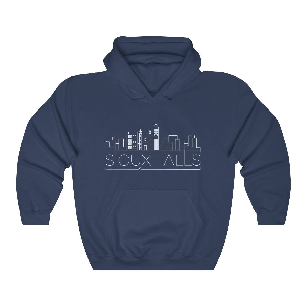 Sioux Falls Hoodie Adult Unisex Skyline Sioux Falls South Dakota Sweatshirt Personalization Available Hoodie – Everyday Comfort · High-Quality Print