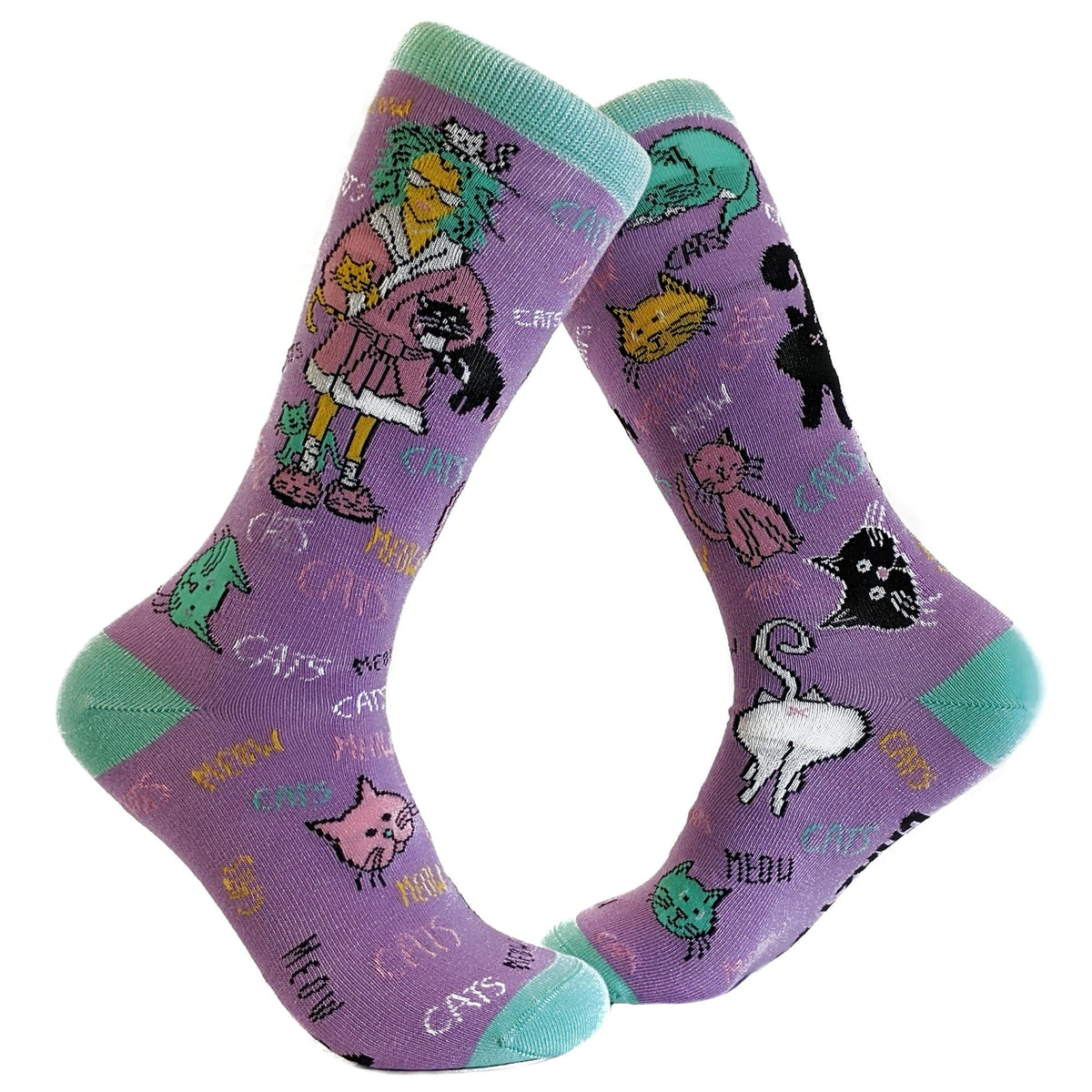 Crazy Cat Lady Socks Cat Lover Gifts Womens Novelty Socks Cool Womens Socks Funny Socks Women Cat Socks For Women Compression Socks Graphic Tee – Aesthetic Look · High-Quality Print