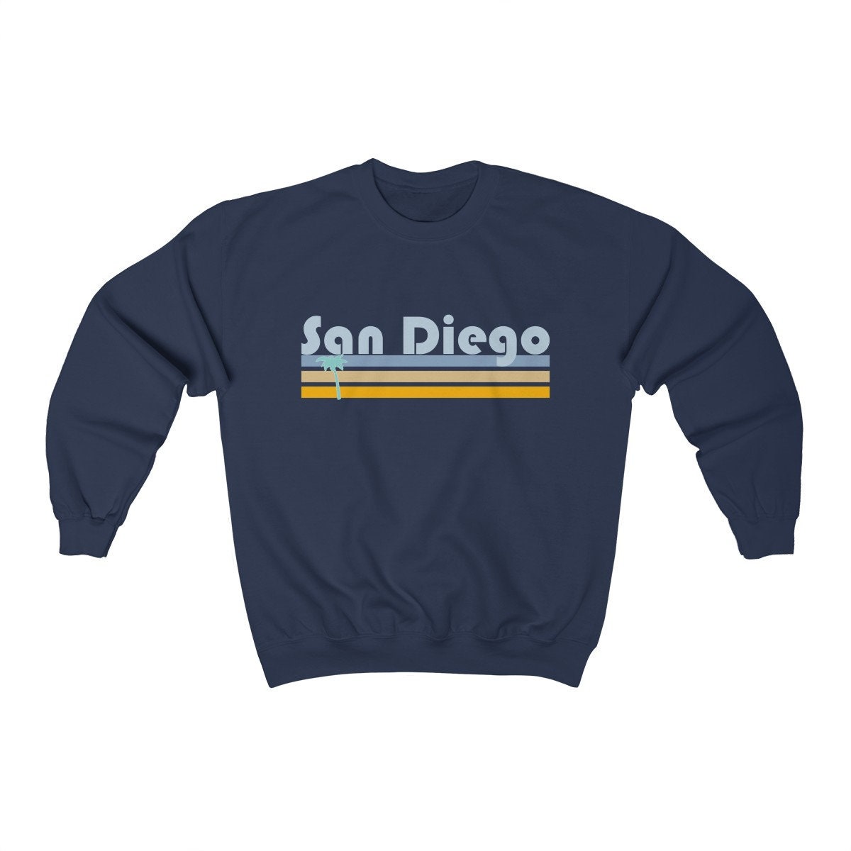 San Diego California Sweatshirt Retro Palm Tree Adult Unisex Crewneck San Diego Sweatshirt Personalization Available Sweatshirt – Fan Favorite · Great Gift For Fans