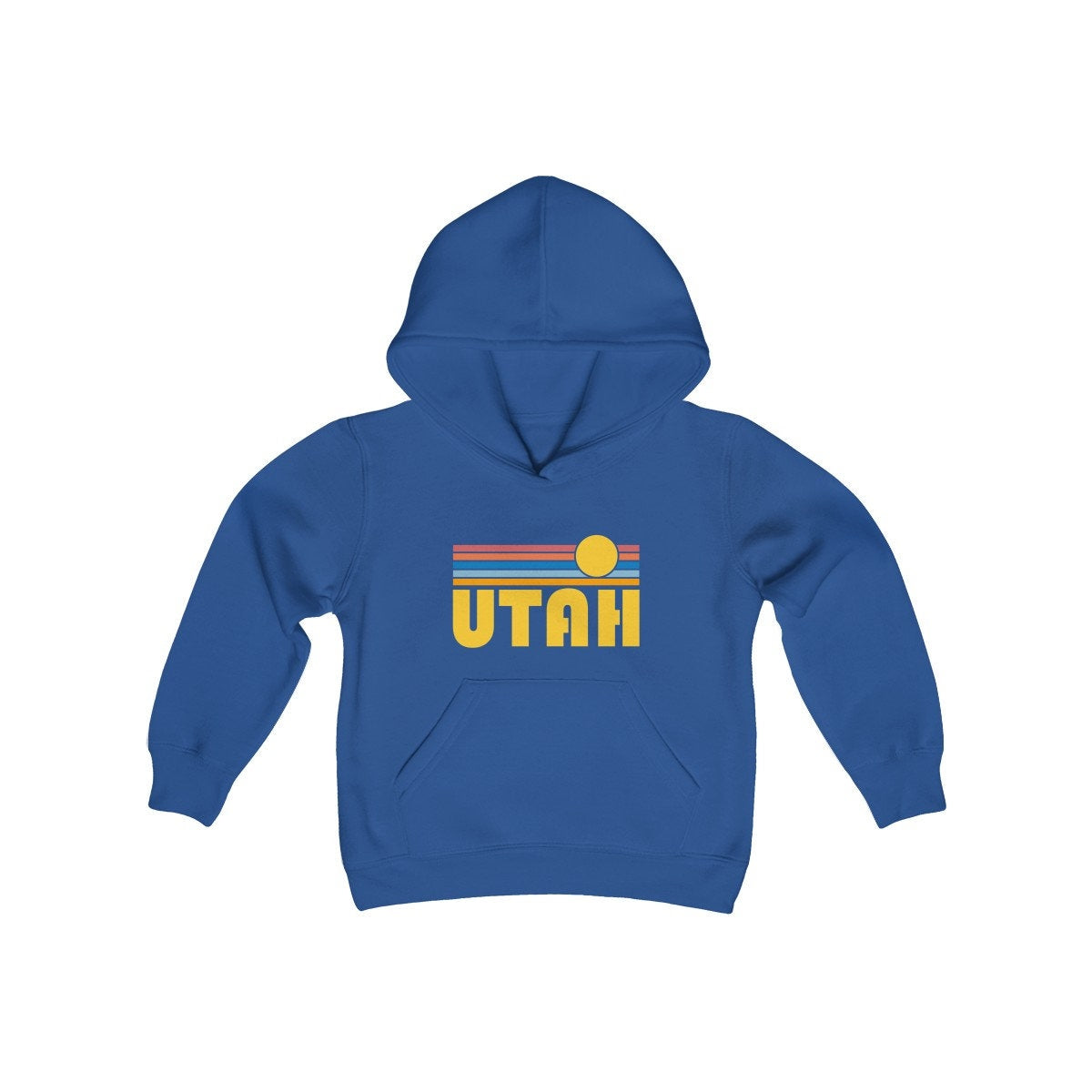 Utah Youth Hoodie Retro Sunrise Utah Youth Sweatshirt Personalization Available Hoodie – Fan Favorite · High-Quality Print