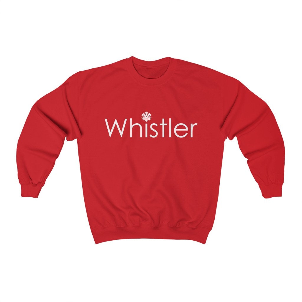 Whistler BC Canada Sweatshirt Snowflake Adult Unisex Crewneck Whistler Sweatshirt Personalization Available Sweatshirt – Soft Feel · High-Quality Print