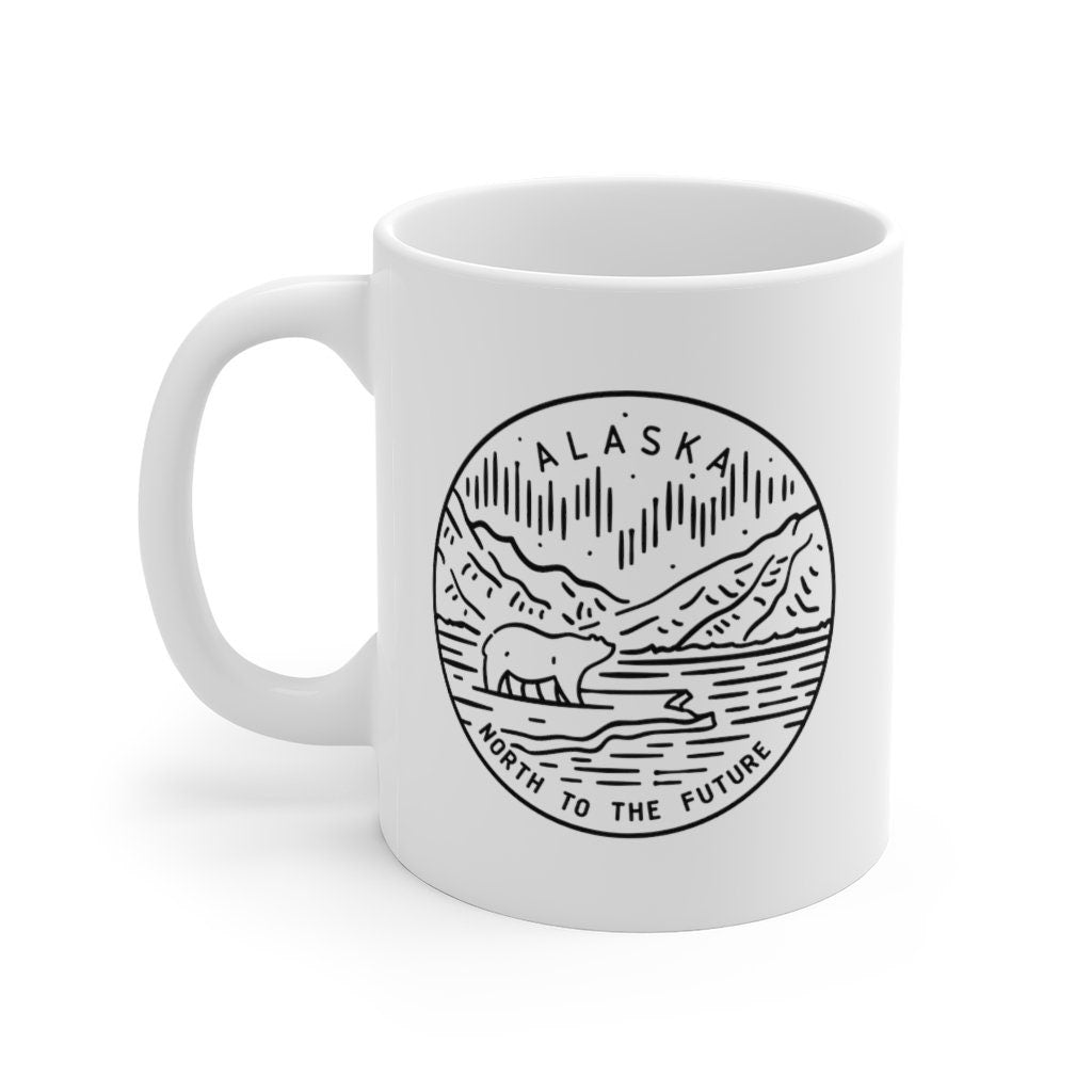 Alaska Mug State Design White Ceramic Alaska Mug 11oz 15oz Personalization Available Graphic Tee – Aesthetic Look · Great Gift For Fans