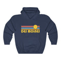 Des Moines Iowa Hoodie Retro Sunrise Unisex Des Moines Sweatshirt Personalization Available Hoodie – Premium Graphic · Top Pick For Any Outfit