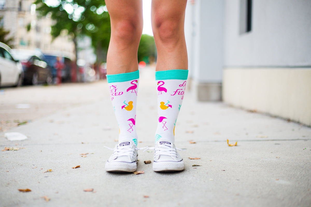 Flamingo Socks Womens Pineapple Socks Cute Womens Socks Hawaiian Socks Novelty Socks Lets Get Flocked Up Funny Socks Women Graphic Tee – Premium Graphic · Top Pick For Any Outfit