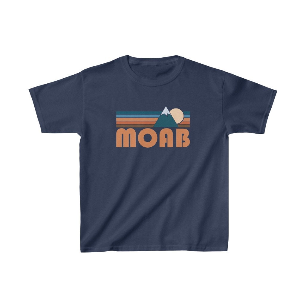 Moab Utah Youth Shirt Retro Mountain Moab Kid39s TShirt Personalization Available Graphic Tee – Easygoing Wear · Top Pick For Any Outfit