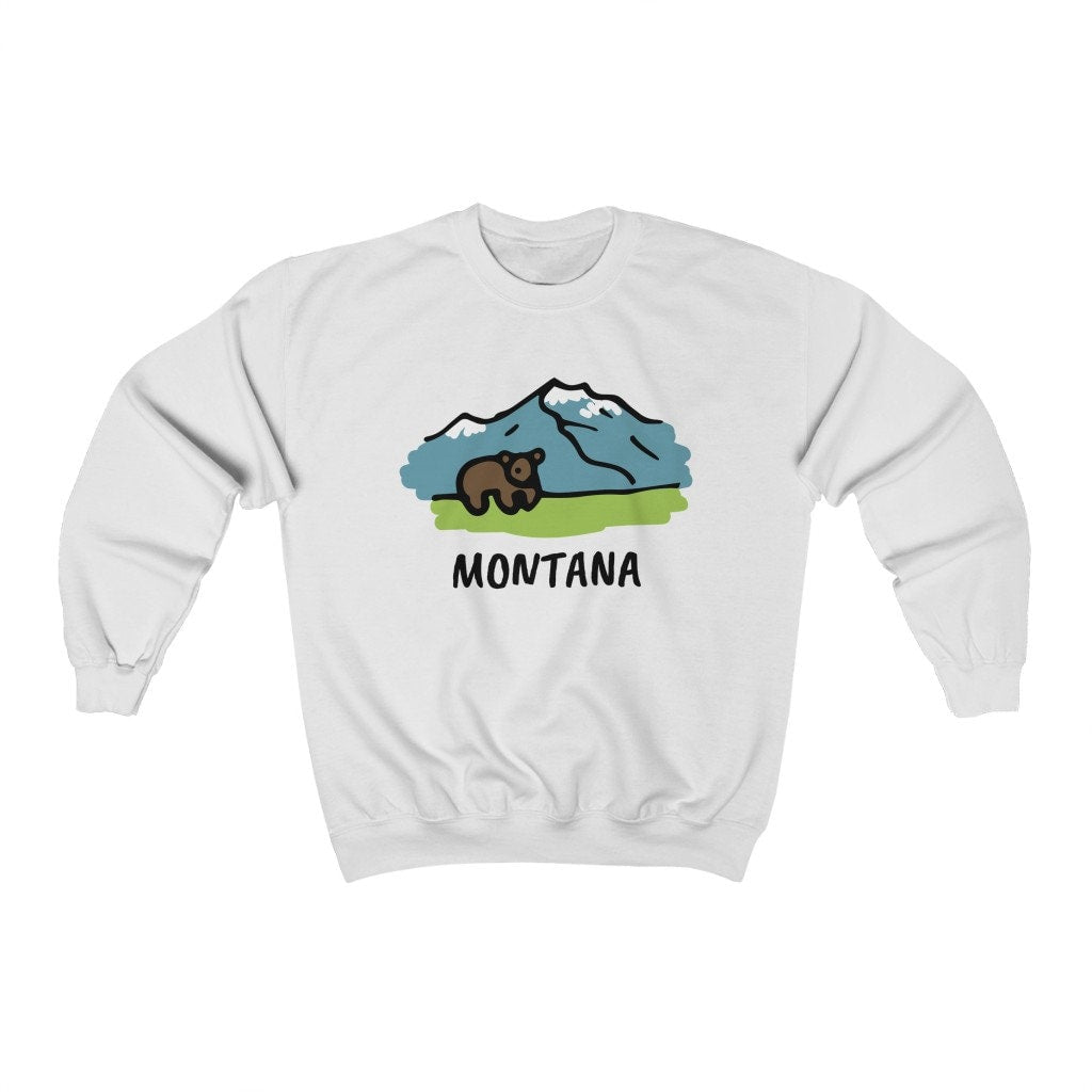 Montana Sweatshirt Unisex Mountain Bear Montana Sweatshirt Personalization Available Sweatshirt – Everyday Comfort · Top Pick For Any Outfit