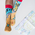 Funny Socks Explore Hiking Socks Funky Travel Socks Groomsman Gifts Under 20 Dad Walking Socks Travel Lover Gift Great Outdoors Socks Graphic Tee – Warm & Stylish · Great Gift For Fans