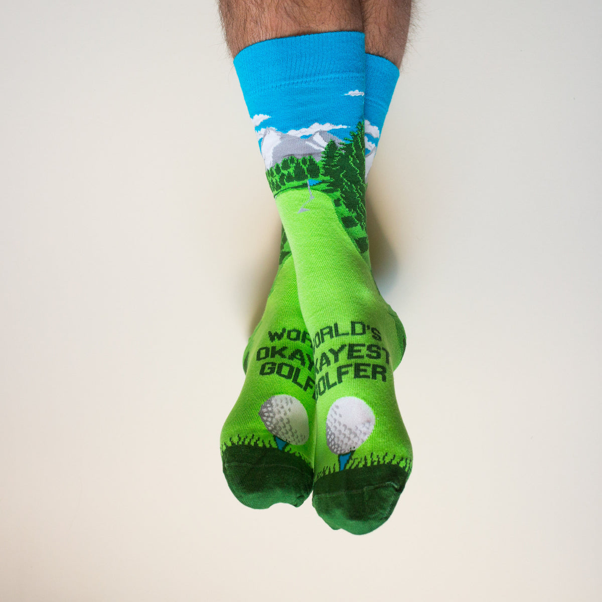 Worlds Okayest Golfer Mens Socks Funny Dad Socks Golf Socks Golfing Gifts Guys Gifts Under 20 Golf Gifts Mens Video Game Socks Graphic Tee – Premium Graphic · Great Gift For Fans