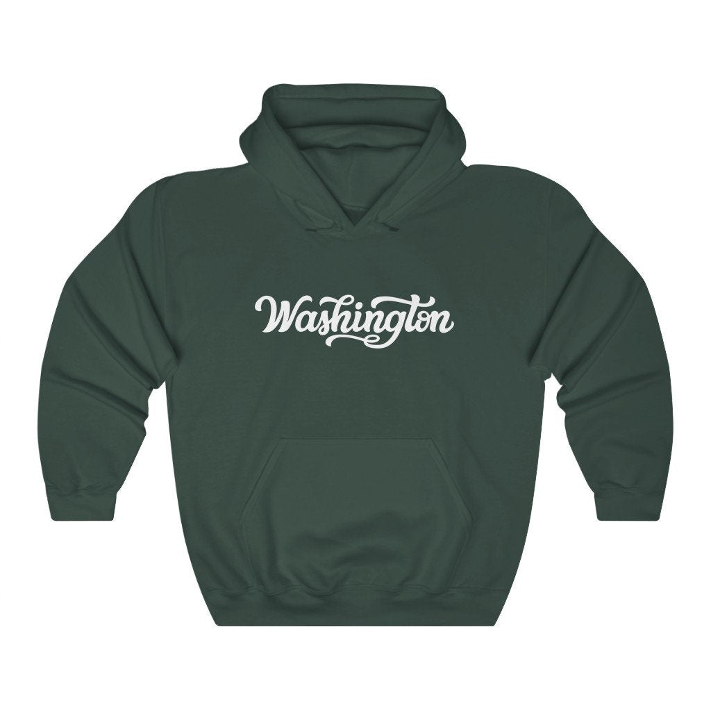 Washington Hoodie Hand Lettered Unisex Washington Sweatshirt Personalization Available Hoodie – Aesthetic Look · High-Quality Print