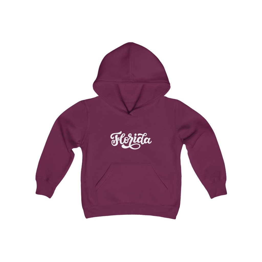 Florida Youth Hoodie Hand Lettered Florida Youth Sweatshirt Personalization Available Hoodie – Fan Favorite · Perfect For Daily Wear