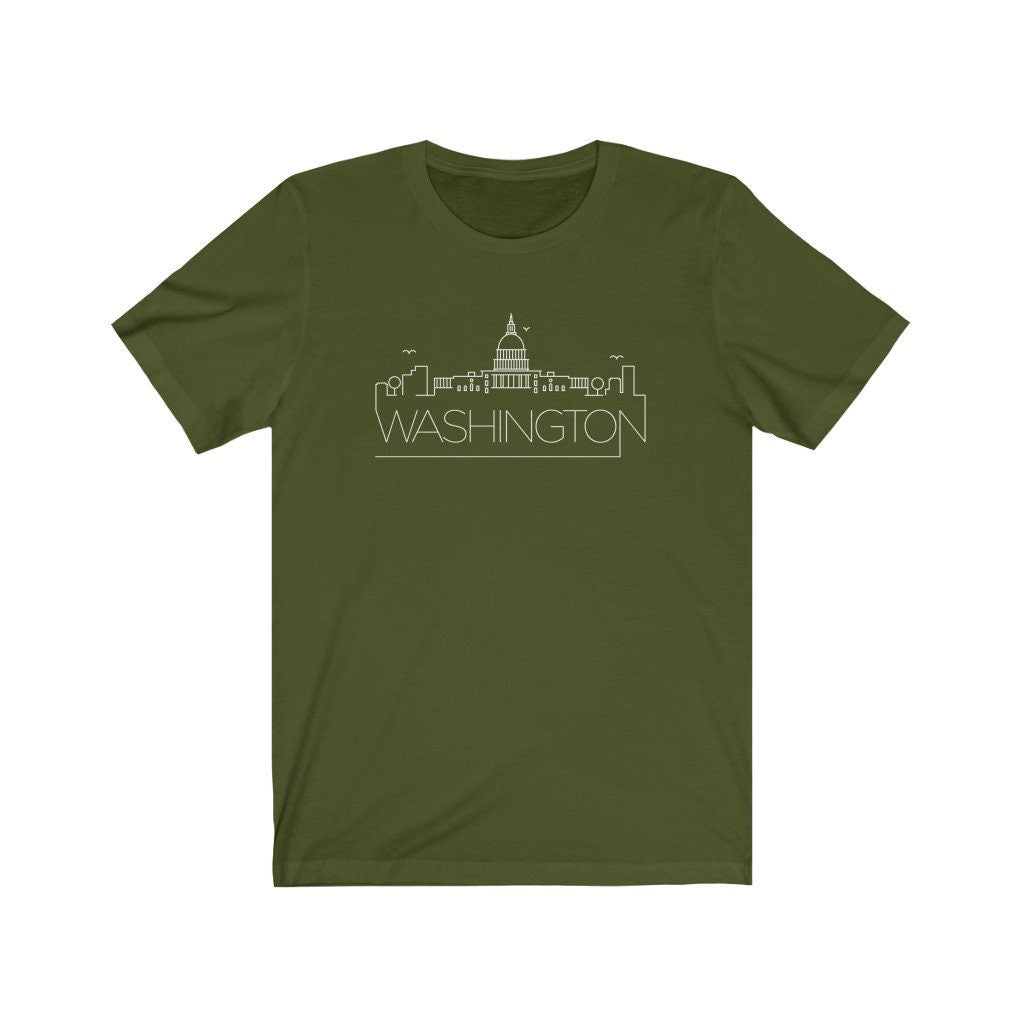 Washington DC TShirt Adult Unisex Skyline Washington T Shirt Personalization Available Graphic Tee – Aesthetic Look · High-Quality Print