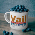 Vail Colorado Camp Mug 12oz Mountain Sunset Enamel Campfire Vail Mug Personalization Available Graphic Tee – Cozy Vibes · High-Quality Print