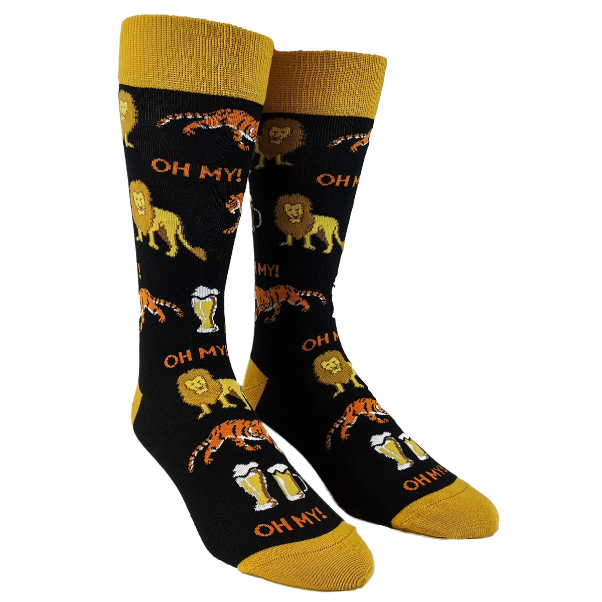St Patricks Day Socks Lions Tigers Beers Oh My Socks BeerSOCKS Funny Groomsmen Drinking Socks Funky Socks St Patty Socks Cool Socks Graphic Tee – Soft Feel · Great Gift For Fans
