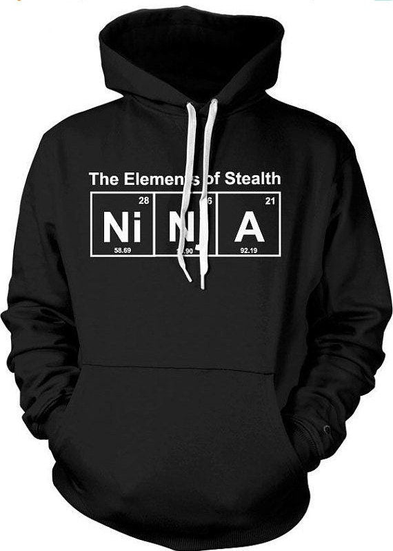 Martial Arts Ninja Gifts Ninja Hoodie Funny Gifts for Him Assassin Hoodie Urban Hoodie Funky Mens Tops Periodic Table Ninja Hoodie – Cozy Vibes · Perfect For Daily Wear