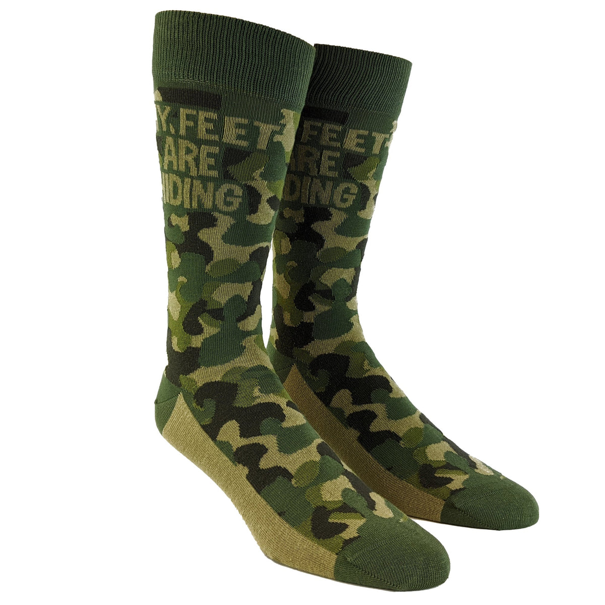 My Feet Are Hiding Socks Camo Socks Funny Dad Socks Hunting Socks Hunter Gifts Guys Gifts Under 20 Football Gifts Compression Socks Graphic Tee – Bold Style · Great Gift For Fans