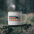Oregon Camp Mug 12oz Retro Mountain Enamel Campfire Oregon Mug Personalization Available Graphic Tee – Premium Graphic · Top Pick For Any Outfit
