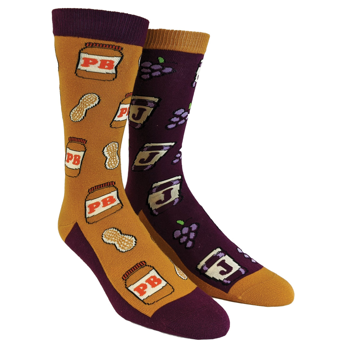 Peanut Butter Jelly Socks Funny Womens Mens Food Socks Youth Socks Funny Socks Peanut Butter Jelly Sandwich Compression Socks Graphic Tee – Soft Feel · Top Pick For Any Outfit