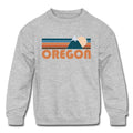 Oregon Youth Sweatshirt Retro Mountain Youth Oregon Sweatshirt Personalization Available Sweatshirt – Bold Style · High-Quality Print