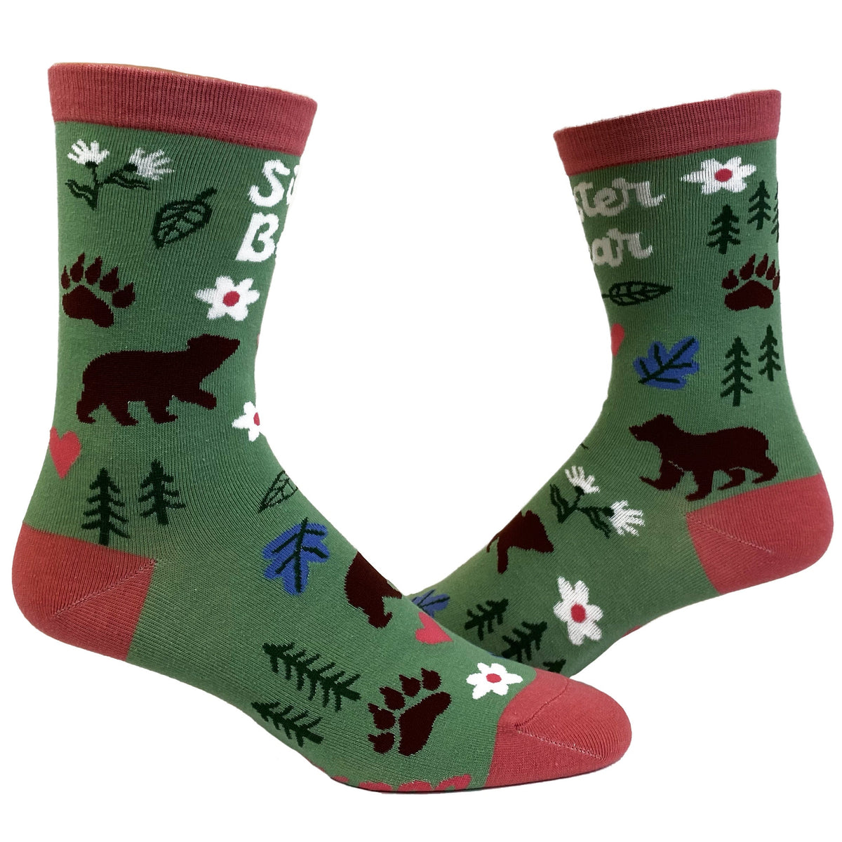 Sister Bear Socks Sister Socks Flower Socks Bear Socks Bridesmaid Socks Funky Socks Novelty Socks Cool Socks Funny Socks Graphic Tee – Feel-Good Design · Top Pick For Any Outfit
