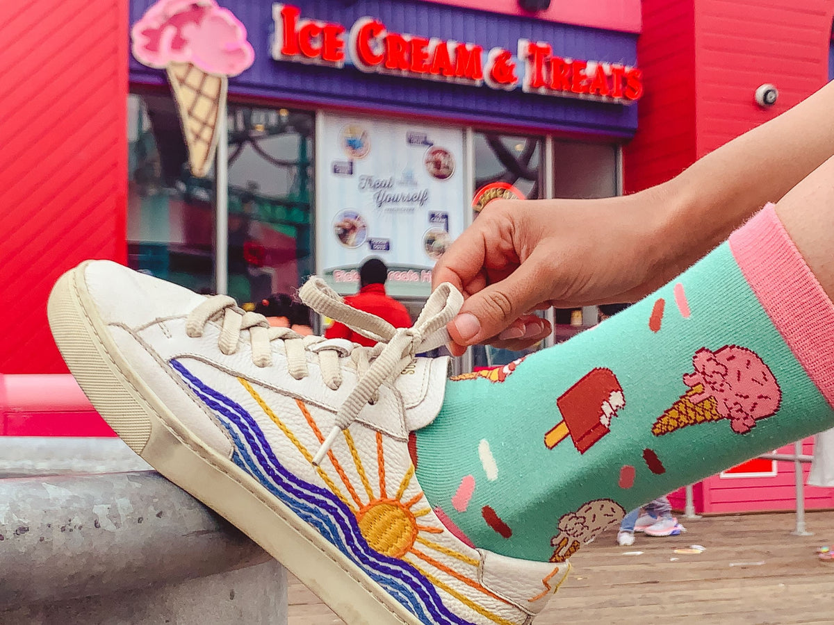 Ice Cream Socks Youth Socks Foodie Gifts Womens Novelty Socks Cute Mom Socks Funny Socks Women Ice Cream Socks Kids Socks Graphic Tee – Fan Favorite · High-Quality Print