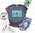 Retro Vintage Style St Lucia Saint Lucian Flag Pride Shirt Funny Tee Tshirt Birthday Gifts for Men and Women Graphic Tee – Bold Style · Perfect For Daily Wear