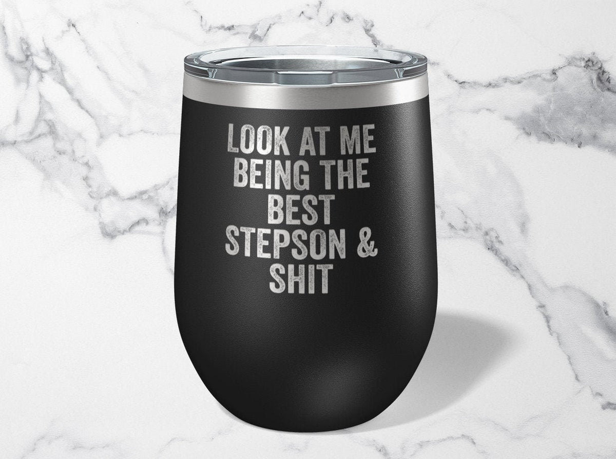 Stepson Wine Tumbler Funny Appreciation Gifts Wine Lover Travel Wine Cup Birthday Gift For Men and Women Graphic Tee – Aesthetic Look · Great Gift For Fans