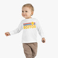 Boston Massachusetts Toddler Long Sleeve Shirt Retro Sun Unisex Toddler Boston T Shirt Personalization Available Graphic Tee – Everyday Comfort · Great Gift For Fans