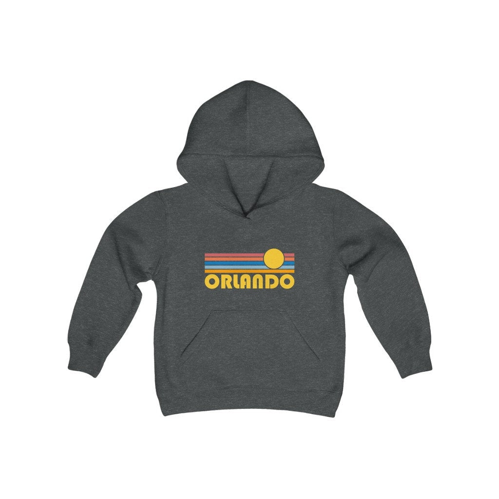 Orlando Florida Youth Hoodie Retro Sun Orlando Youth Sweatshirt Personalization Available Hoodie – Easygoing Wear · High-Quality Print