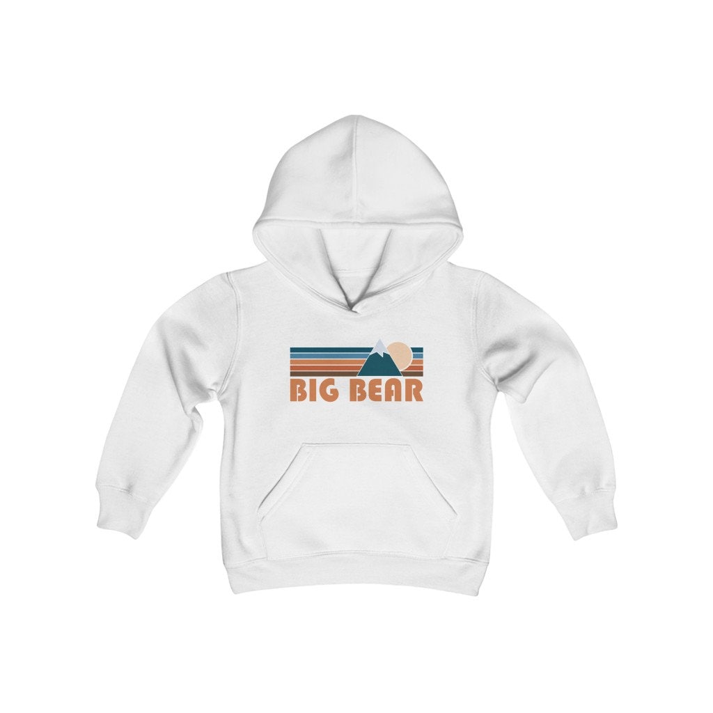 Big Bear California Youth Hoodie Retro Mountain Big Bear Youth Sweatshirt Personalization Available Hoodie – Easygoing Wear · High-Quality Print
