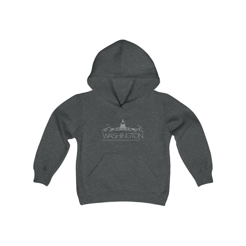 Washington DC Youth Hoodie Skyline Washington DC Youth Sweatshirt Personalization Available Hoodie – Fan Favorite · Great Gift For Fans