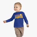 Denver Colorado Toddler Long Sleeve Shirt Retro Sun Unisex Toddler Denver T Shirt Personalization Available Graphic Tee – Soft Feel · High-Quality Print