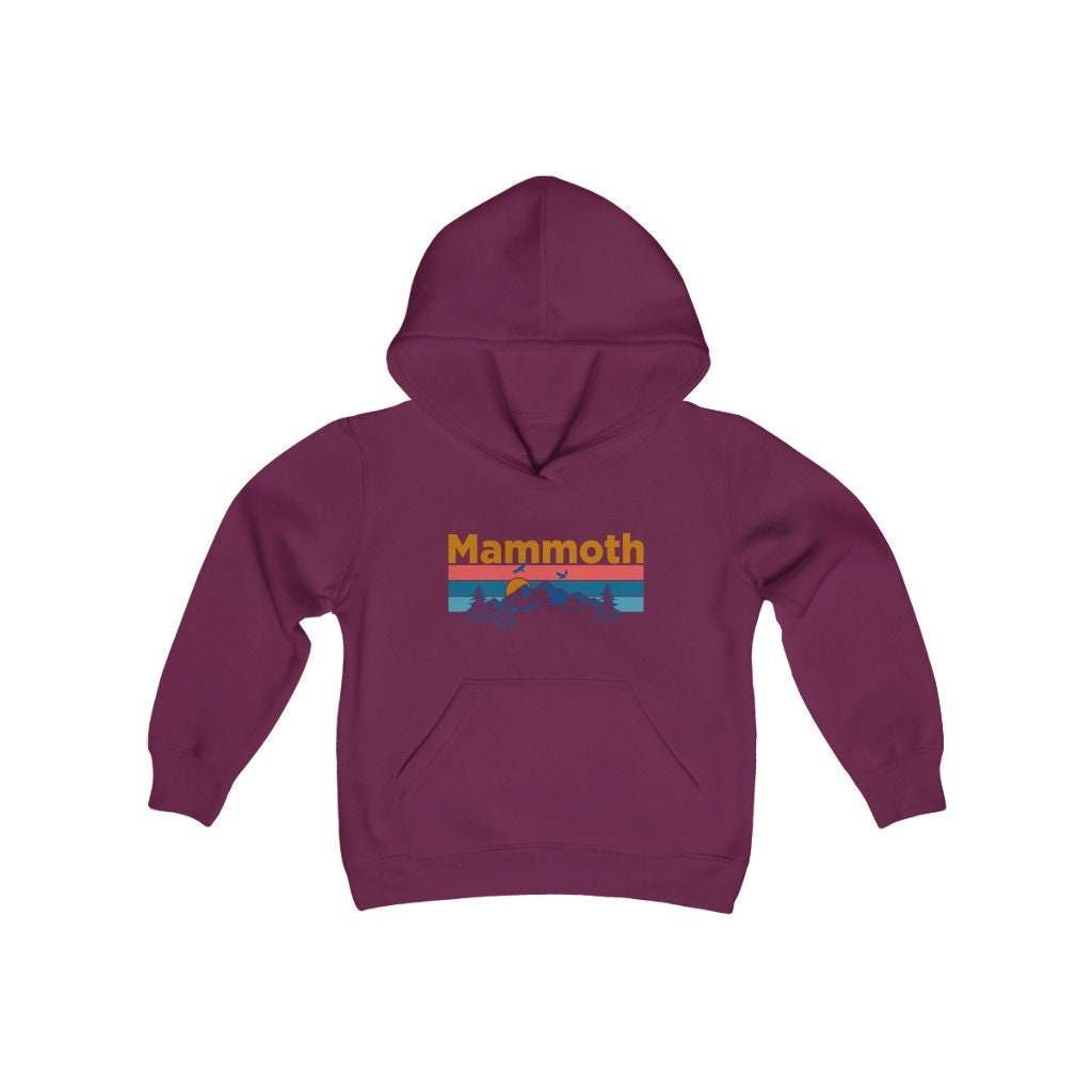 Mammoth California Youth Hoodie Sweatshirt Mountain Sunset Unisex Mammoth Youth Sweatshirt Personalization Available Hoodie – Feel-Good Design · Must-Have Style