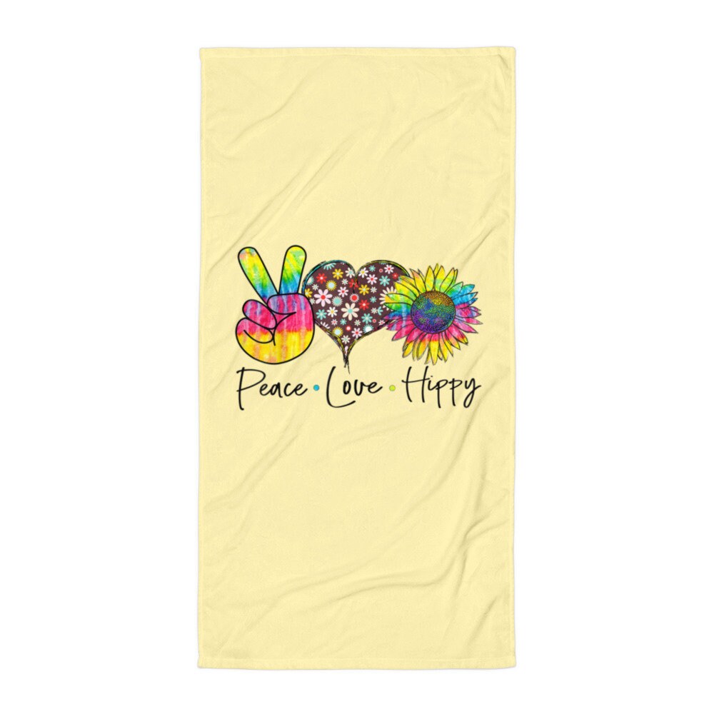 Peace Love Hip Beach Towel Graphic Tee – Bold Style · Great Gift For Fans