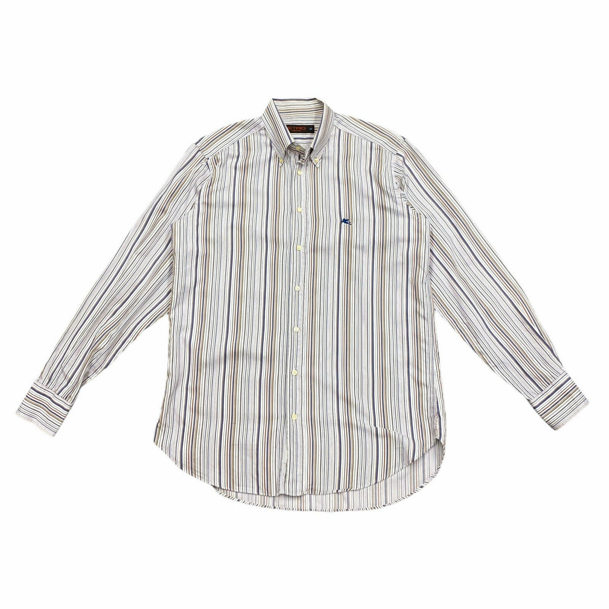Etro Multicoloured Striped Button Down Collar Shirt Vintage High End Designer Graphic Tee – Warm & Stylish · High-Quality Print