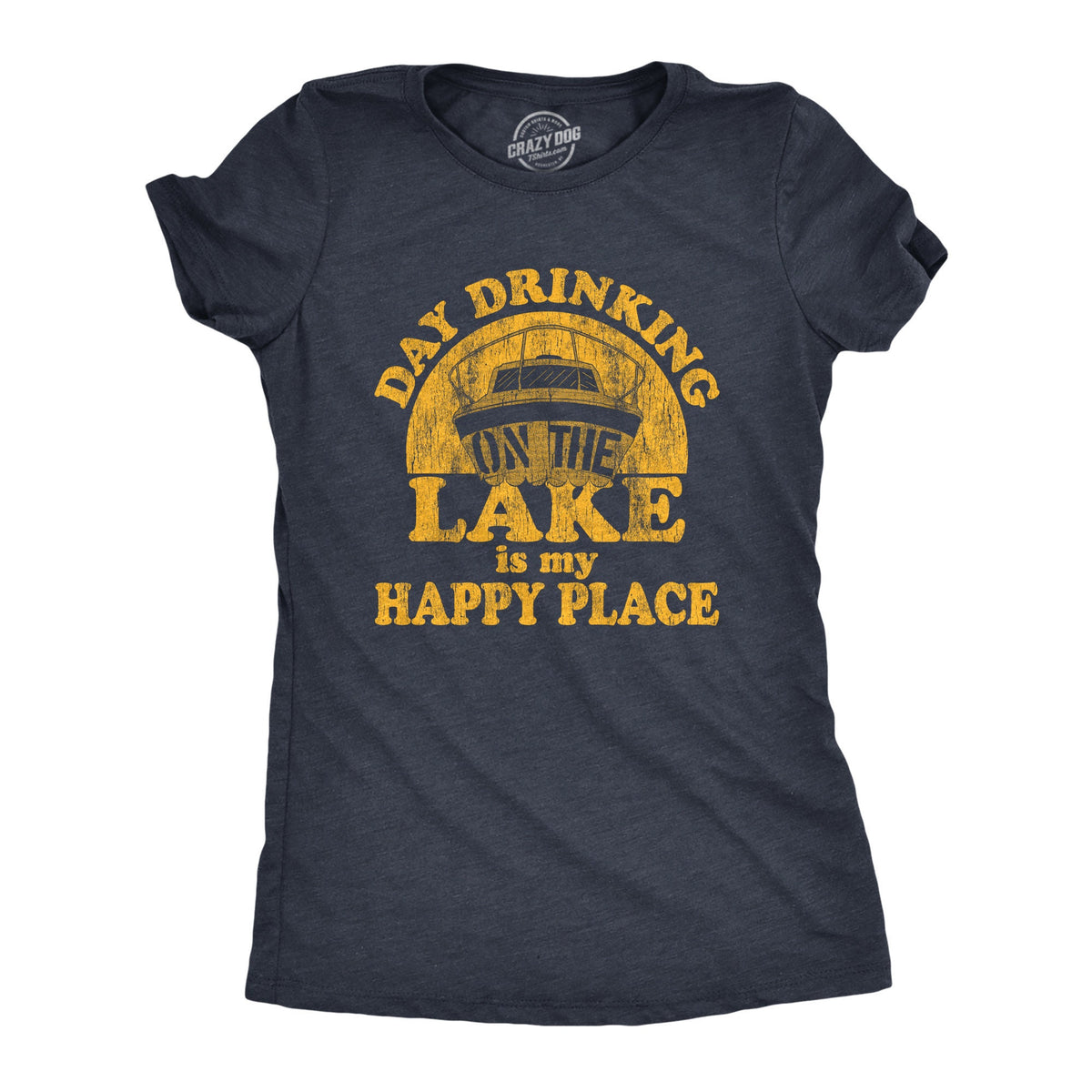 Day Drinking On The Lake Is My Happy Place Lake Shirt Boating Shirts Lake Life Funny Shirts Day Drinking Funny Nautical Shirts Graphic Tee – Everyday Comfort · Must-Have Style