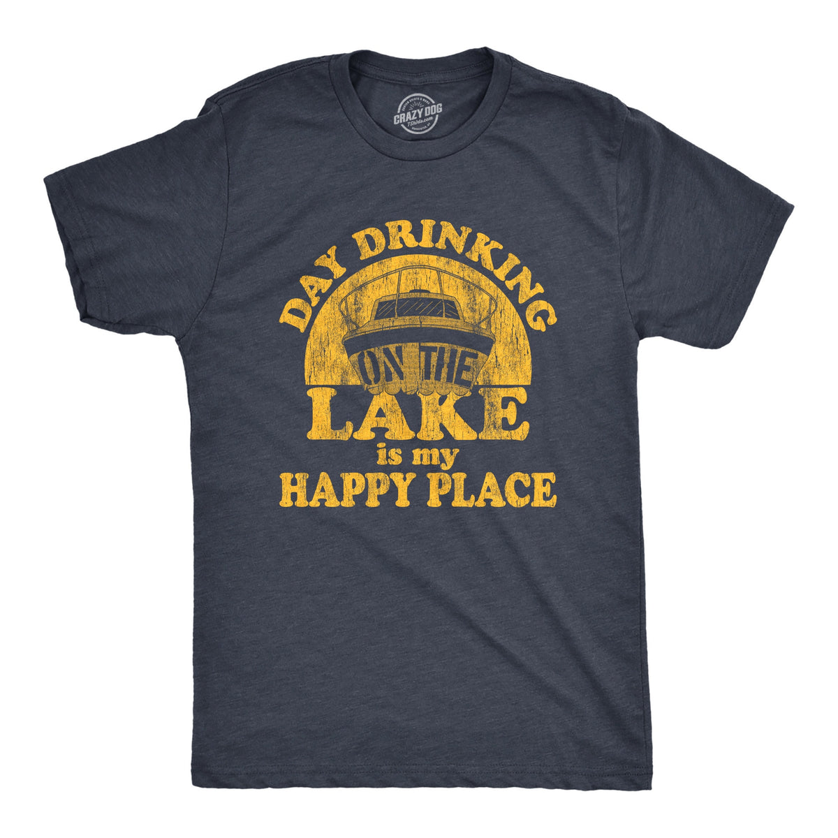 Day Drinking On The Lake Is My Happy Place Lake Life Sarcastic Shirt Day Drinking Gift For Boat Owner New Boat Gifts Boating Shirts Graphic Tee – Cozy Vibes · Trending Graphic Apparel