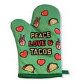 Peace Love Tacos Oven Mitt Housewarming Gift Christmas Gift Hostess Gift Funny Oven Mitts Taco Gifts Taco Bacon Aprons Graphic Tee – Premium Graphic · Perfect For Daily Wear