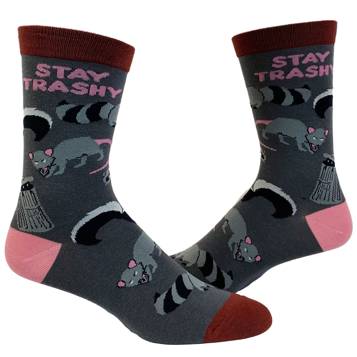 Stay Trashy Raccoon Socks Opossum Socks Funny Animal Socks Funny Women39s Socks Funny Socks Funky Opossum Socks Trashy Socks Graphic Tee – Premium Graphic · High-Quality Print