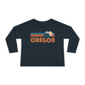 Oregon Toddler Long Sleeve Shirt Retro Mountain Unisex Toddler Oregon T Shirt Personalization Available Graphic Tee – Aesthetic Look · High-Quality Print