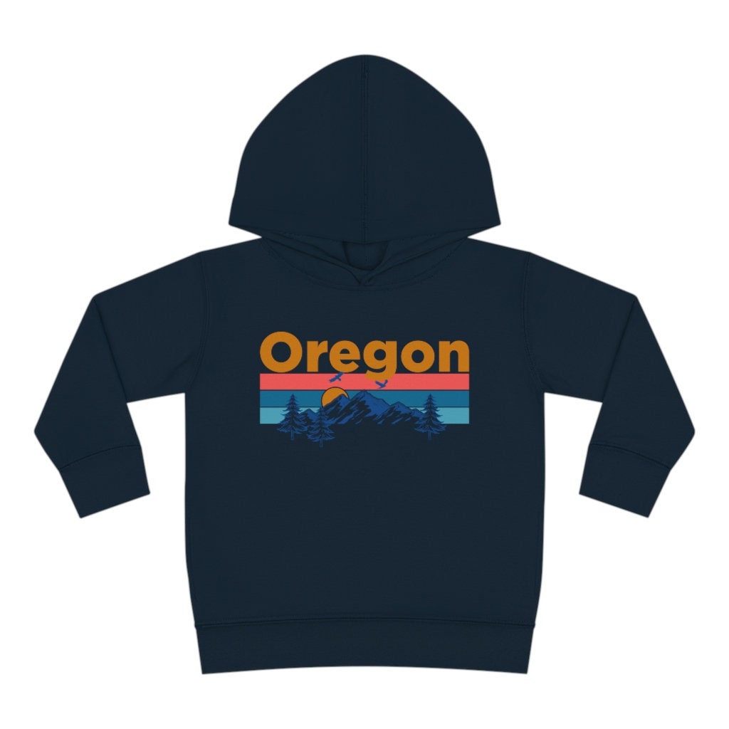 Oregon Toddler Hoodie Retro Mountain Sun Unisex Oregon Toddler Sweatshirt Personalization Available Hoodie – Fan Favorite · Must-Have Style