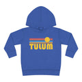 Tulum Mexico Toddler Hoodie Retro Sunrise Unisex Tulum Toddler Sweatshirt Personalization Available Hoodie – Bold Style · Trending Graphic Apparel