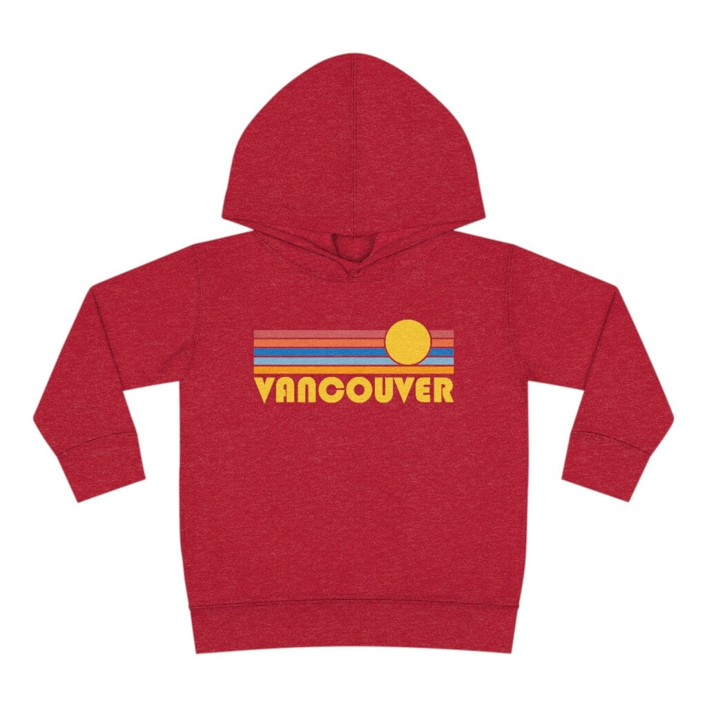 Vancouver Canada Toddler Hoodie Retro Sunrise Unisex Vancouver Toddler Sweatshirt Personalization Available Hoodie – Fan Favorite · High-Quality Print