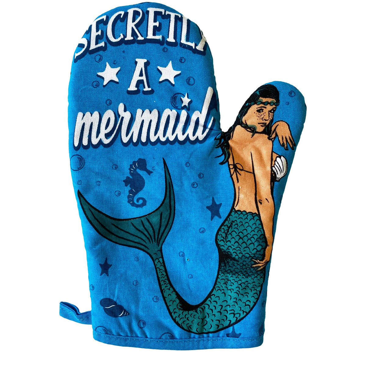 Secretly A Mermaid Oven Mitt Housewarming Gift Pot Holder Christmas Gift Hostess Gift Funny Oven Mitts Baking Gifts Mermaid Gifts Graphic Tee – Cozy Vibes · Trending Graphic Apparel