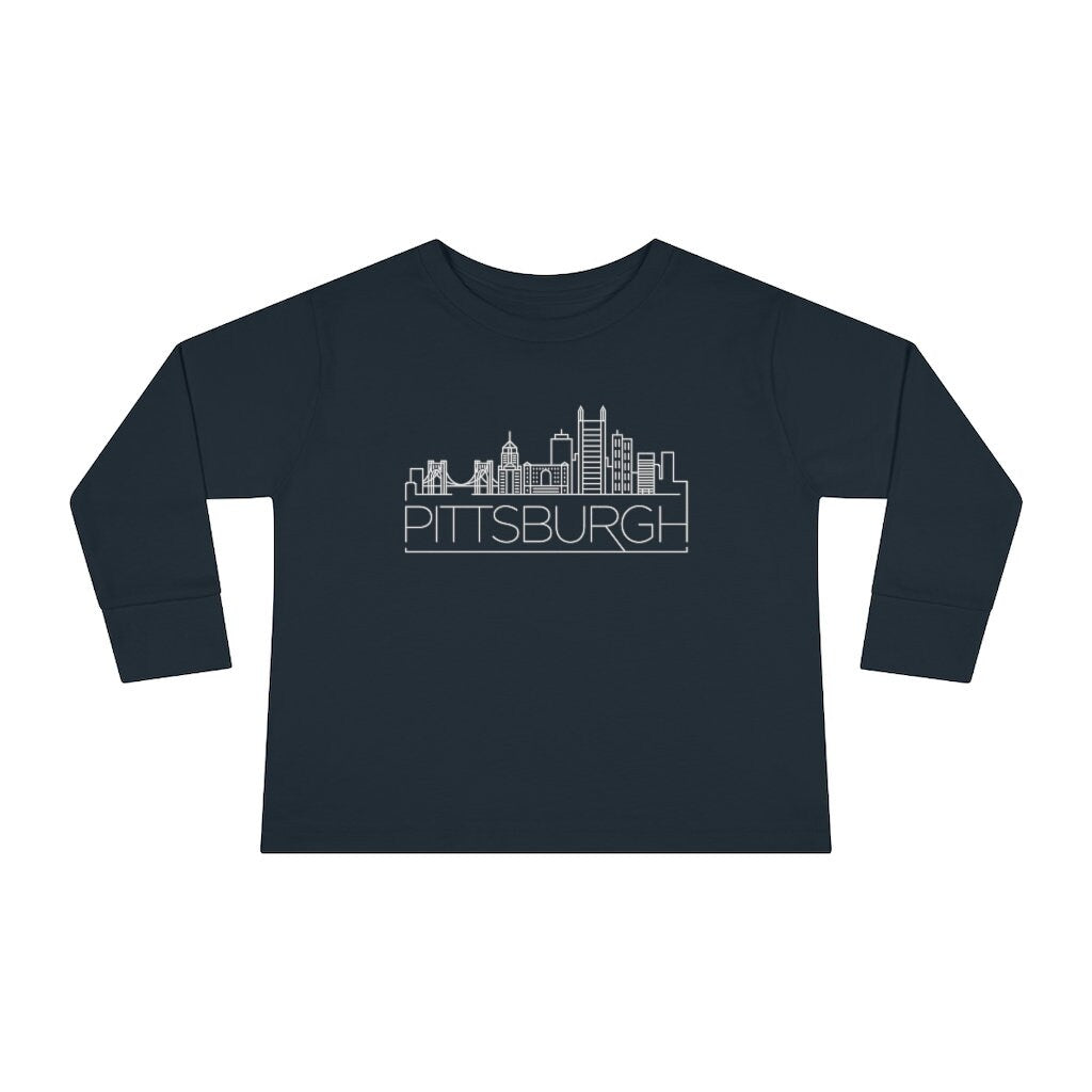 Pittsburgh Pennsylvania Toddler Long Sleeve Shirt Skyline Unisex Toddler Pittsburgh T Shirt Personalization Available Graphic Tee – Bold Style · Great Gift For Fans