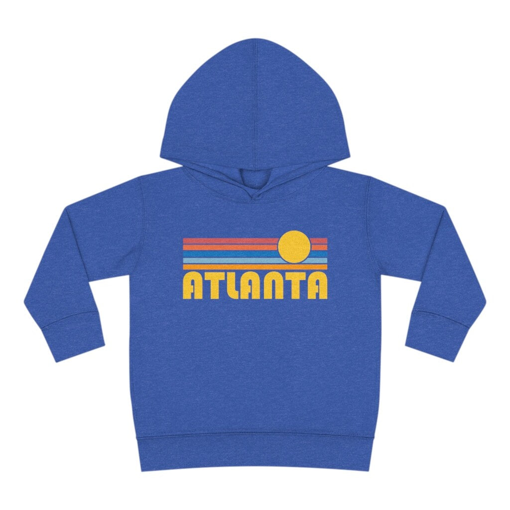 Atlanta Georgia Toddler Hoodie Retro Sunrise Unisex Atlanta Toddler Sweatshirt Personalization Available Hoodie – Soft Feel · Top Pick For Any Outfit