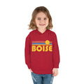 Boise Idaho Toddler Hoodie Retro Sunrise Unisex Boise Toddler Sweatshirt Personalization Available Hoodie – Premium Graphic · High-Quality Print