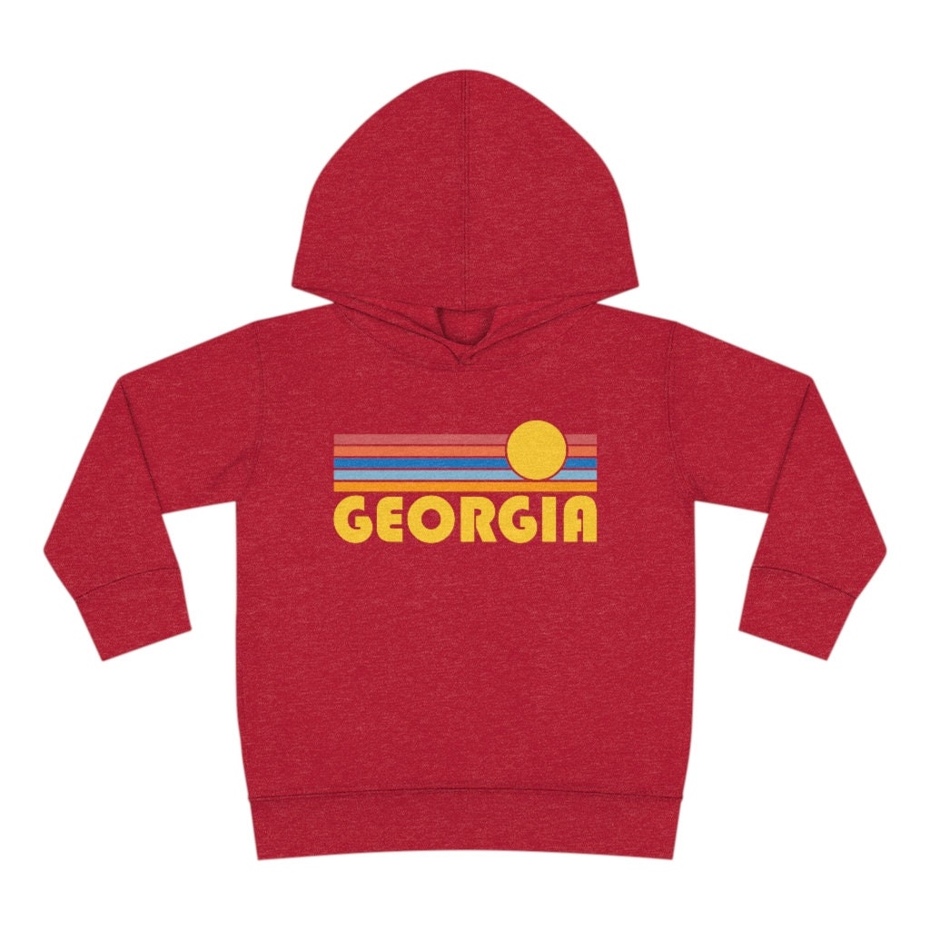 Georgia Toddler Hoodie Retro Sunrise Unisex Georgia Toddler Sweatshirt Personalization Available Hoodie – Feel-Good Design · Top Pick For Any Outfit
