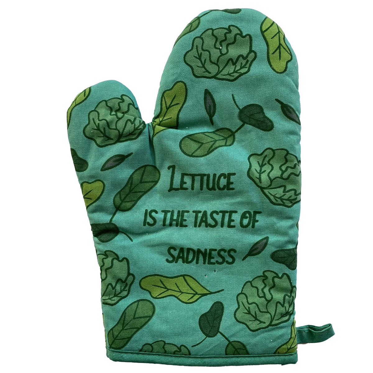 Lettuce is The Taste of Sadness Mitt Housewarming Gift Pot Holder Christmas Gift Hostess Gift Funny Oven Mitts Grilling Gift Dad Gift Graphic Tee – Warm & Stylish · High-Quality Print