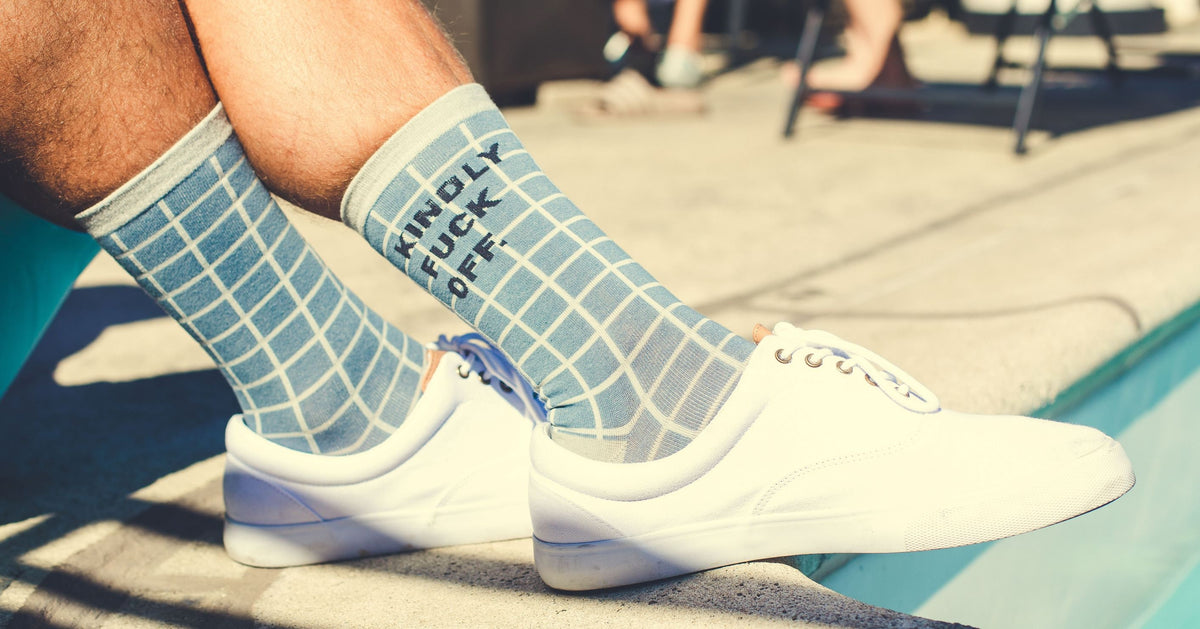 MENS Kindly Fuck Off Work Socks Fuck Off Socks Checker Print Socks Groomsmen Socks Funky Socks Cool Socks Funny Socks Graphic Tee – Cozy Vibes · Trending Graphic Apparel